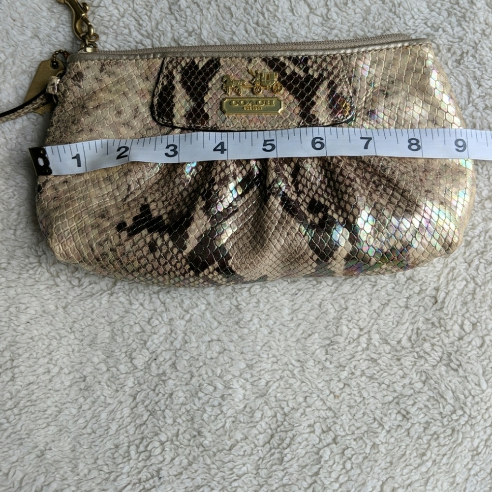 Coach Metallic Python Pleated Wristlet - Picture 6 of 8